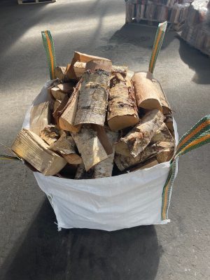 Half ton bag of kiln dried hardwood birch logs